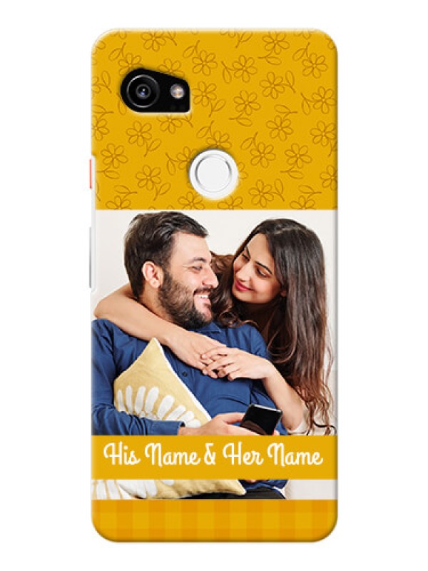 Custom Google Pixel 2 XL mobile phone covers: Yellow Floral Design