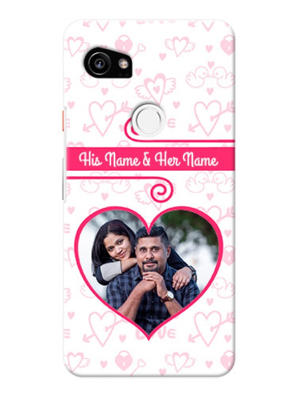 Custom Google Pixel 2 XL Personalized Phone Cases: Heart Shape Love Design