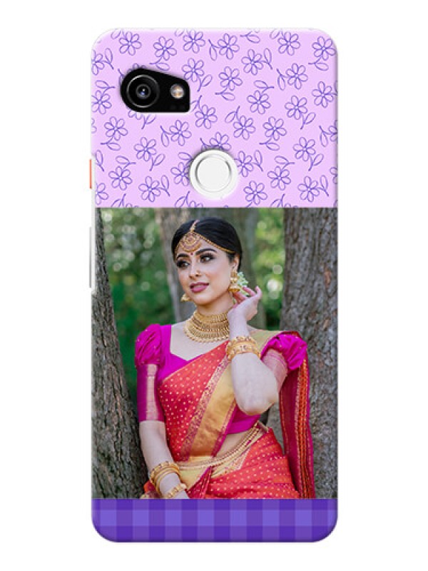 Custom Google Pixel 2 XL Mobile Cases: Purple Floral Design