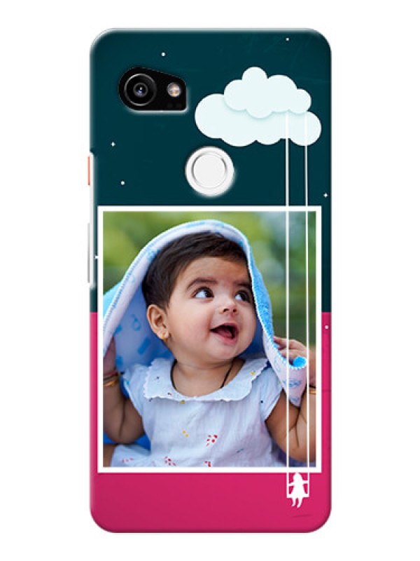 Custom Google Pixel 2 XL custom phone covers: Cute Girl with Cloud Design