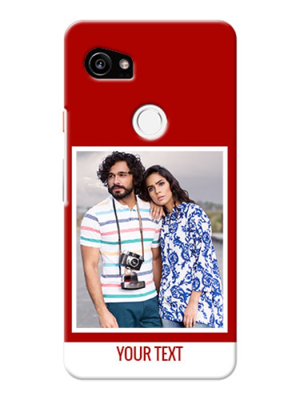 Custom Google Pixel 2 XL mobile phone covers: Simple Red Color Design