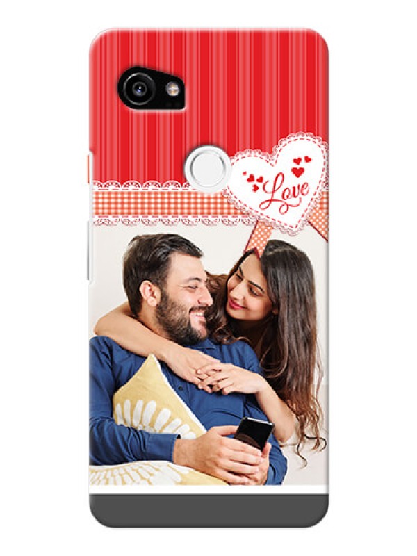Custom Google Pixel 2 XL phone cases online: Red Love Pattern Design