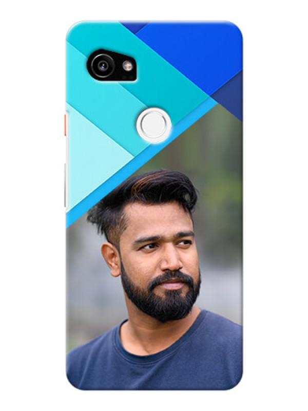 Custom Google Pixel 2 XL Phone Cases Online: Blue Abstract Cover Design