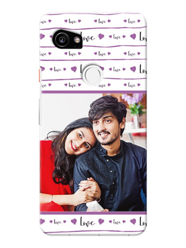 Custom Google Pixel 2 XL Mobile Back Covers: Couples Heart Design
