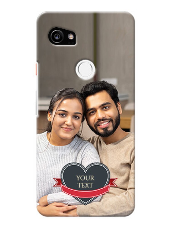 Custom Google Pixel 2 XL mobile back covers online: Just Married Couple Design