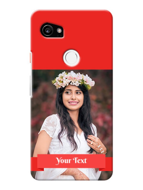 Custom Google Pixel 2 XL Personalised mobile covers: Simple Red Color Design