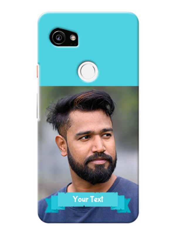 Custom Google Pixel 2 XL Personalized Mobile Covers: Simple Blue Color Design