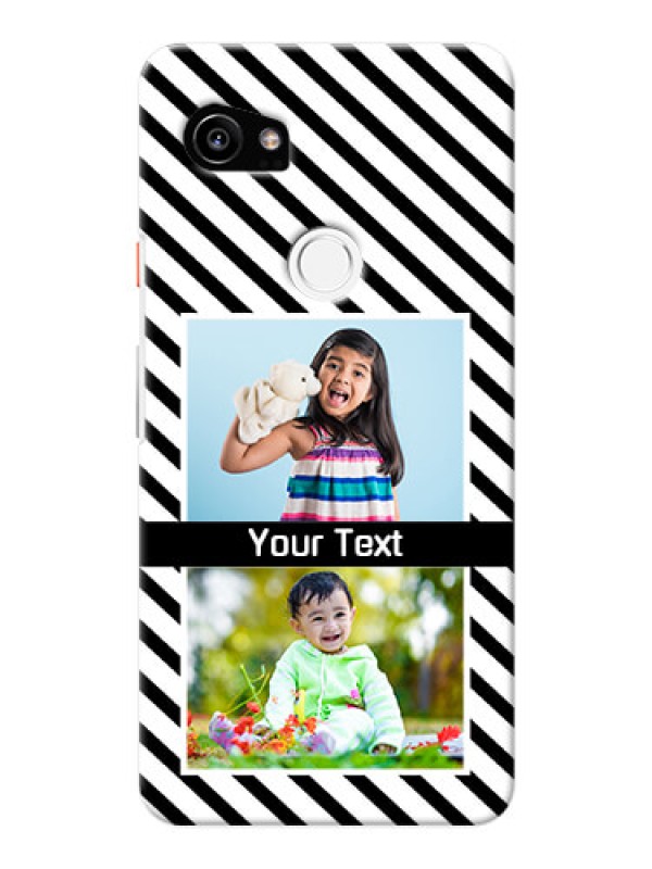Custom Google Pixel 2 XL Back Covers: Black And White Stripes Design