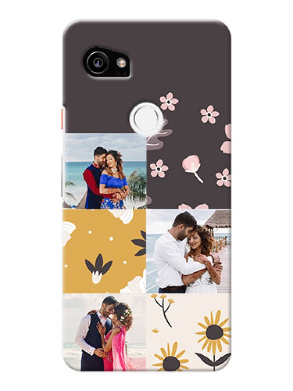 Custom Google Pixel 2 XL phone cases online: 3 Images with Floral Design