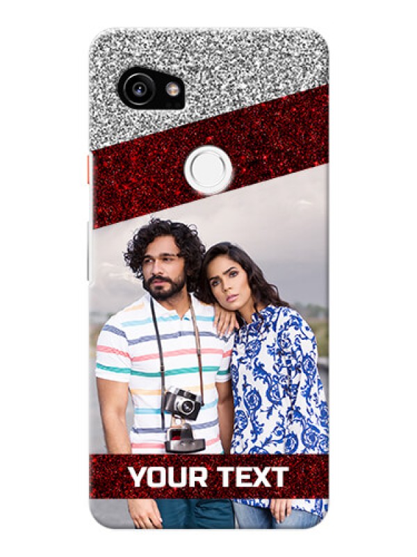 Custom Google Pixel 2 XL Mobile Cases: Image Holder with Glitter Strip Design