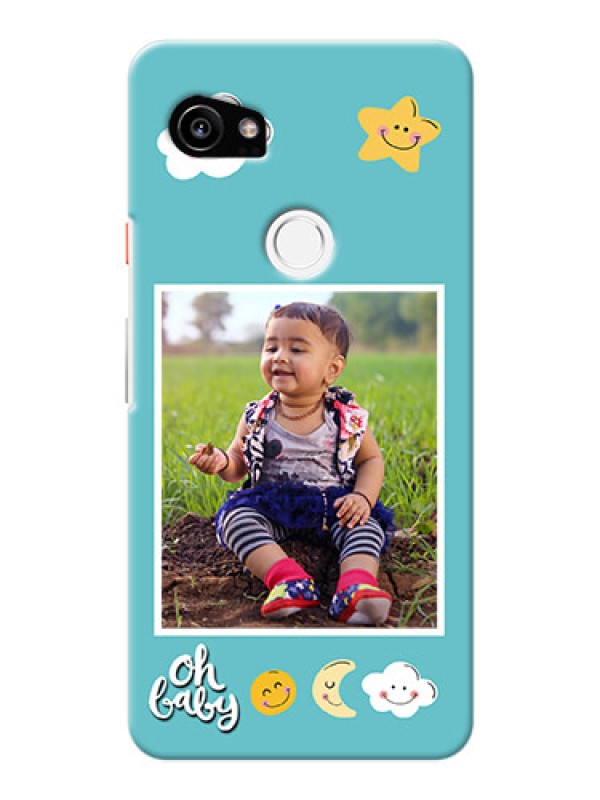 Custom Google Pixel 2 XL Personalised Phone Cases: Smiley Kids Stars Design