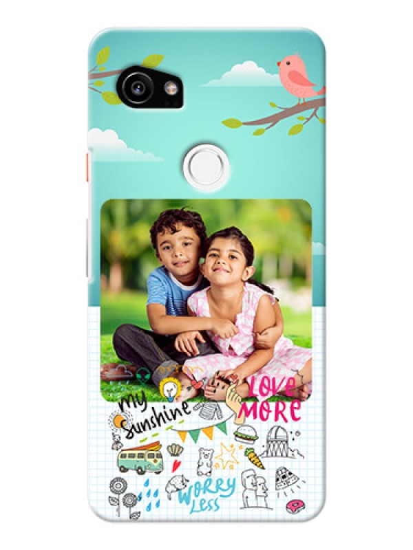 Custom Google Pixel 2 XL phone cases online: Doodle love Design