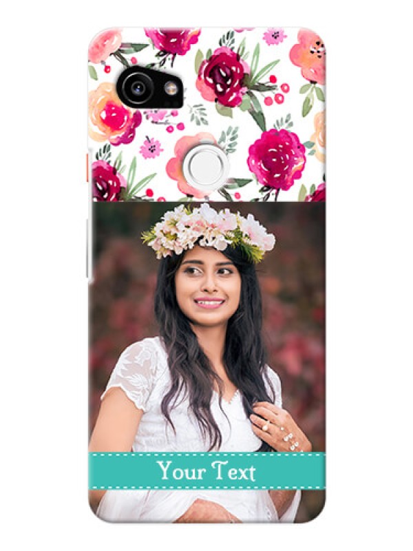 Custom Google Pixel 2 XL Personalized Mobile Cases: Watercolor Floral Design