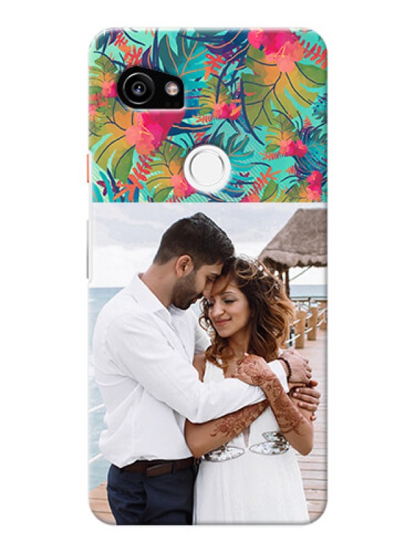 Custom Google Pixel 2 XL Personalized Phone Cases: Watercolor Floral Design