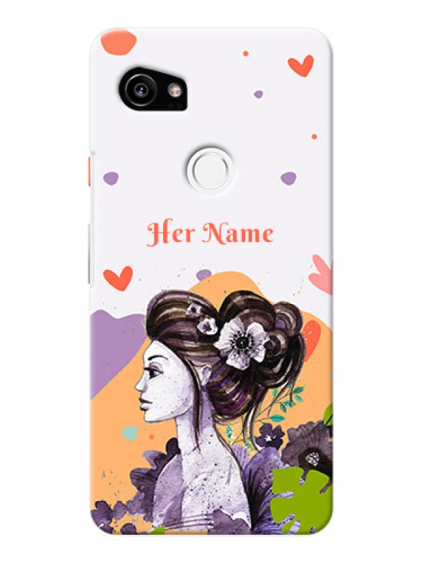 Custom Pixel 2 Xl Custom Mobile Case with Woman And Nature Design