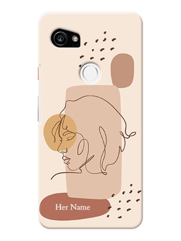 Custom Pixel 2 Xl Custom Phone Covers: Calm Woman line art Design