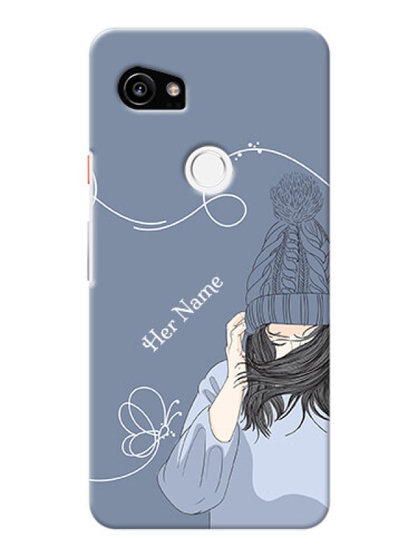 Custom Pixel 2 Xl Custom Mobile Case with Girl in winter outfit Design