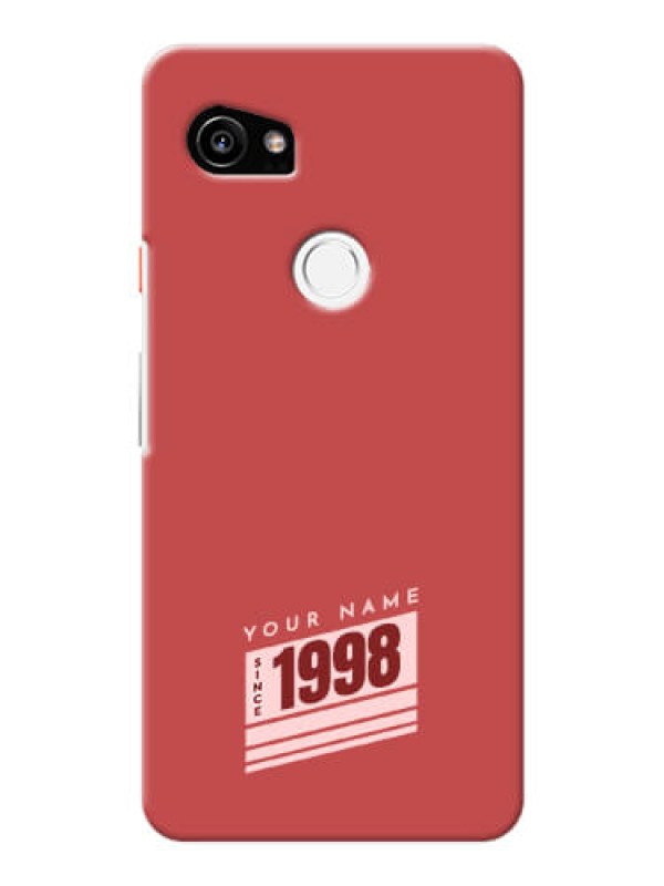Custom Pixel 2 Xl Phone Back Covers: Red custom year of birth Design