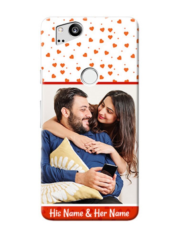 Custom Google Pixel 2 Phone Back Covers: Orange Love Symbol Design