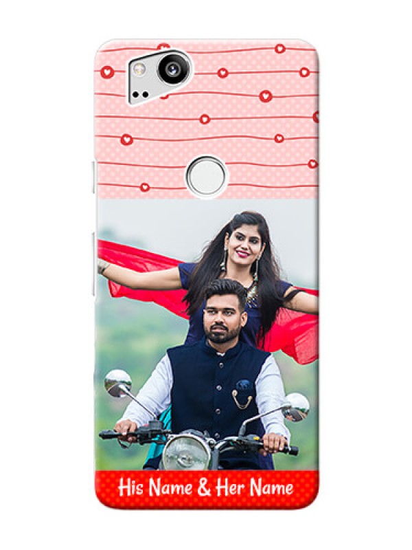 Custom Google Pixel 2 Custom Phone Cases: Red Pattern Case Design