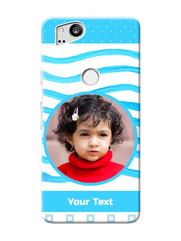Custom Google Pixel 2 phone back covers: Simple Blue Case Design