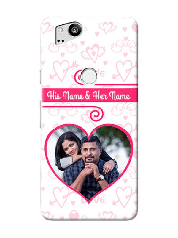 Custom Google Pixel 2 Personalized Phone Cases: Heart Shape Love Design