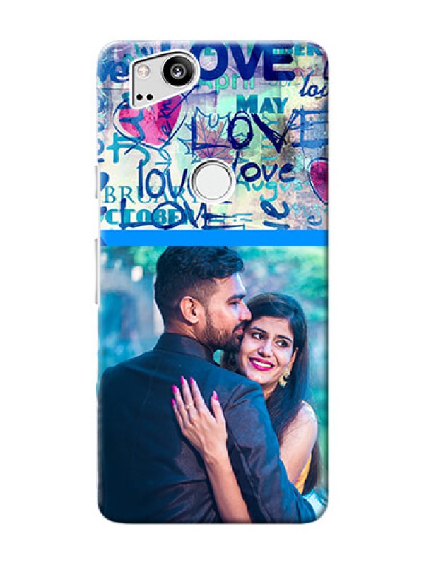 Custom Google Pixel 2 Mobile Covers Online: Colorful Love Design