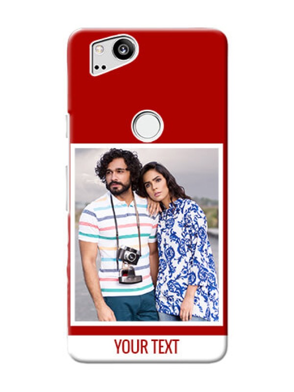 Custom Google Pixel 2 mobile phone covers: Simple Red Color Design