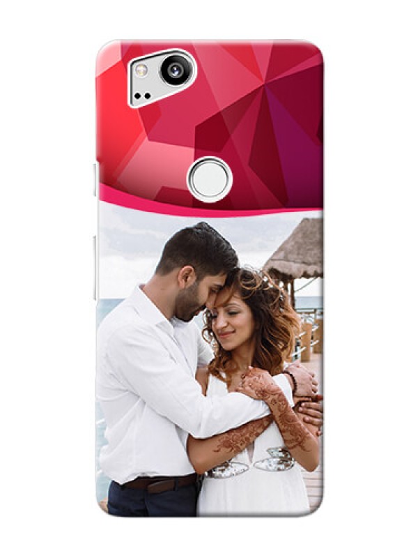 Custom Google Pixel 2 custom mobile back covers: Red Abstract Design