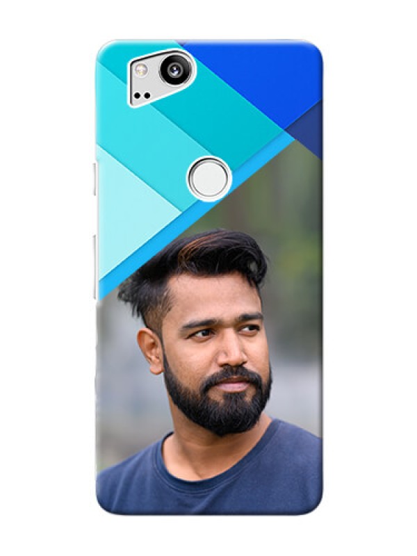 Custom Google Pixel 2 Phone Cases Online: Blue Abstract Cover Design
