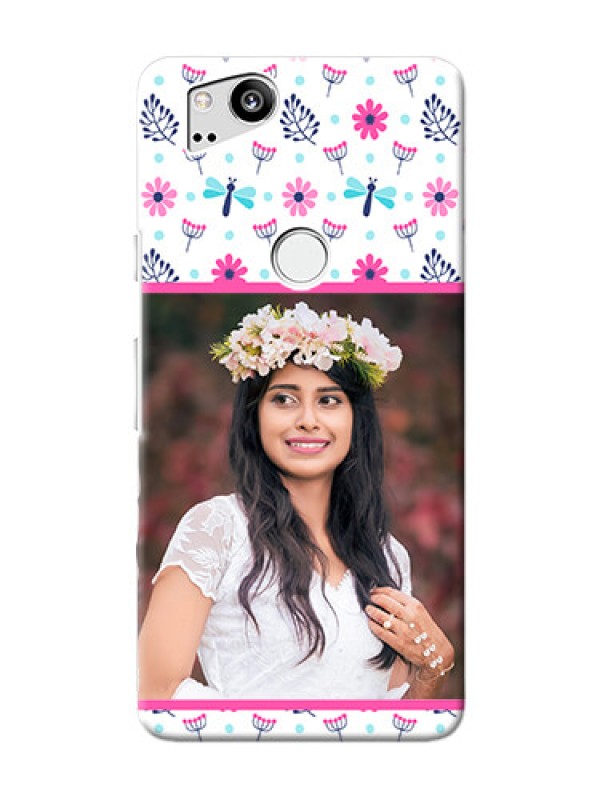Custom Google Pixel 2 Mobile Covers: Colorful Flower Design
