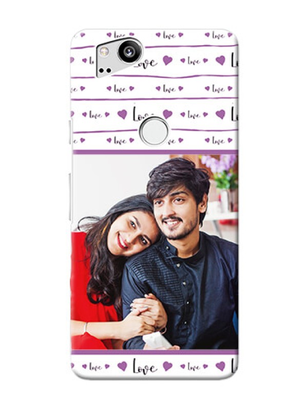 Custom Google Pixel 2 Mobile Back Covers: Couples Heart Design