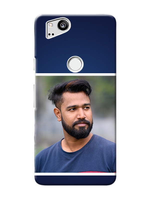 Custom Google Pixel 2 Mobile Cases: Simple Royal Blue Design