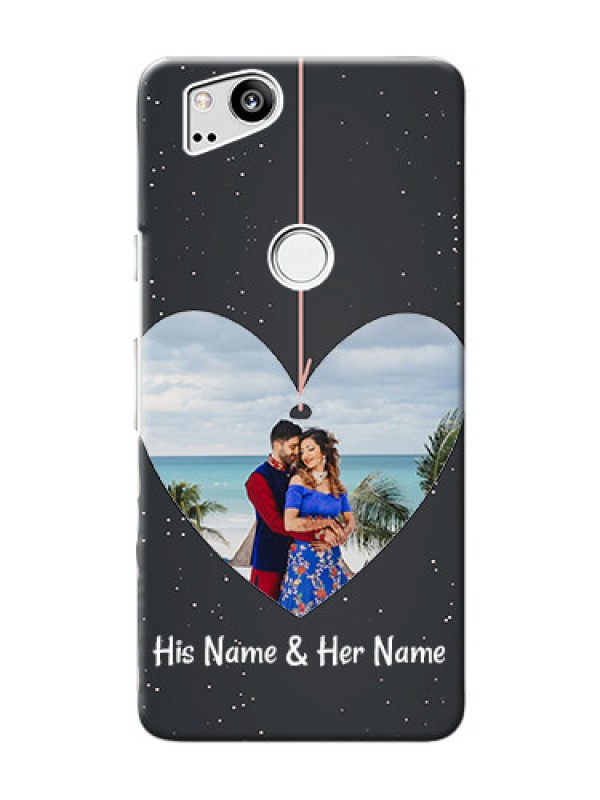 Custom Google Pixel 2 custom phone cases: Hanging Heart Design