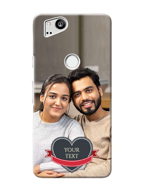 Custom Google Pixel 2 mobile back covers online: Just Married Couple Design