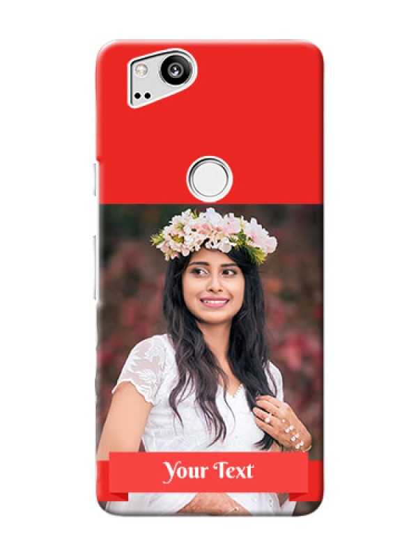 Custom Google Pixel 2 Personalised mobile covers: Simple Red Color Design