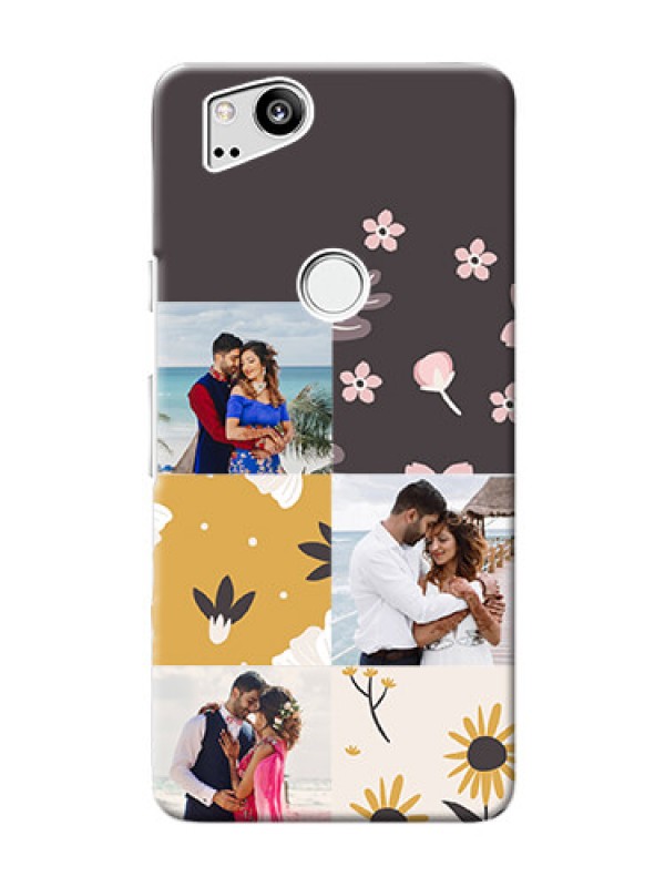 Custom Google Pixel 2 phone cases online: 3 Images with Floral Design