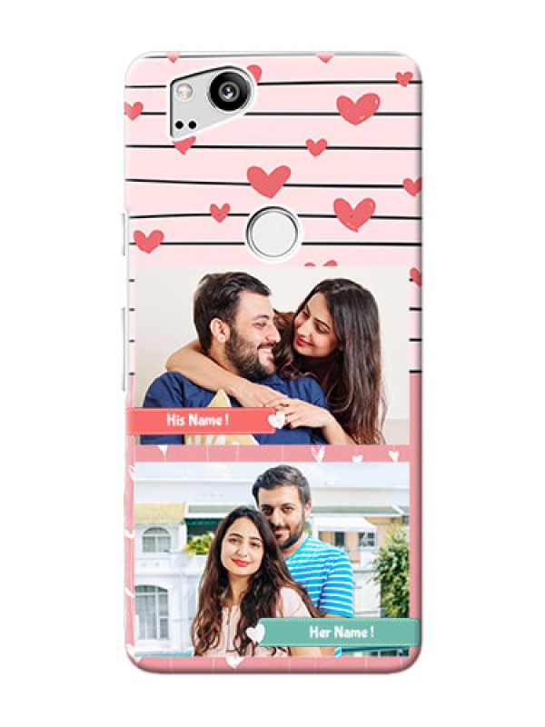 Custom Google Pixel 2 custom mobile covers: Photo with Heart Design