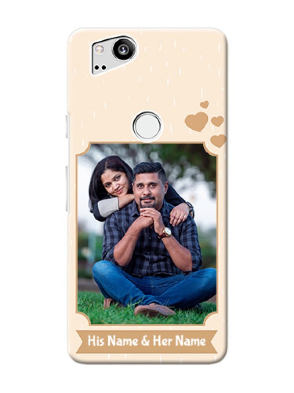 Custom Google Pixel 2 mobile phone cases with confetti love design 