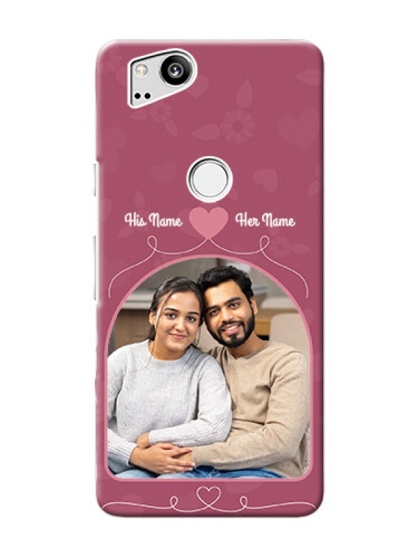 Custom Google Pixel 2 mobile phone covers: Love Floral Design