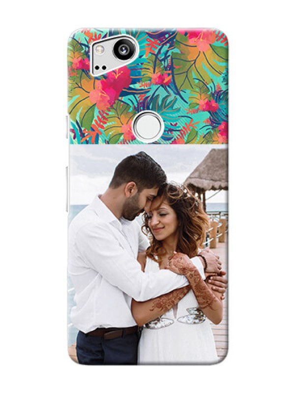 Custom Google Pixel 2 Personalized Phone Cases: Watercolor Floral Design
