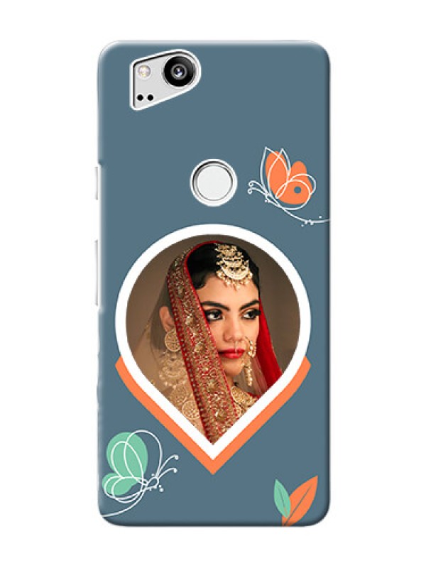 Custom Pixel 2 Custom Mobile Case with Droplet Butterflies Design