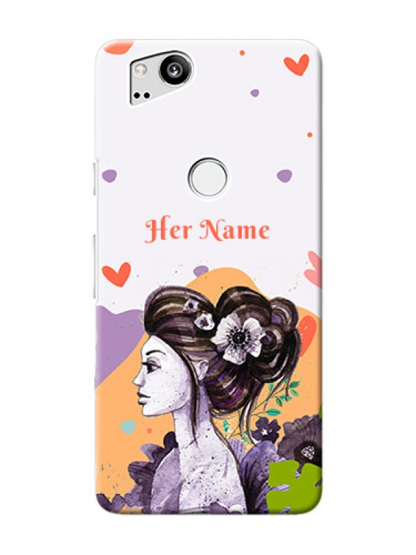 Custom Pixel 2 Custom Mobile Case with Woman And Nature Design