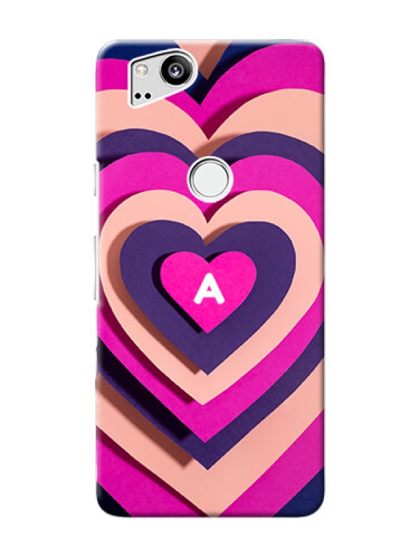 Custom Pixel 2 Custom Mobile Case with Cute Heart Pattern Design