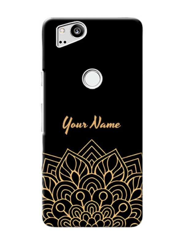 Custom Pixel 2 Back Covers: Golden mandala Design
