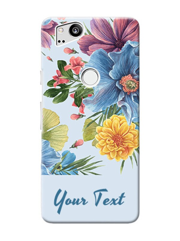 Custom Pixel 2 Custom Phone Cases: Stunning Watercolored Flowers Painting Design