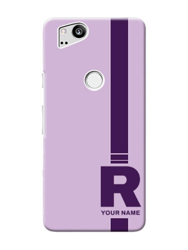 Custom Pixel 2 Custom Phone Covers: Simple dual tone stripe with name Design