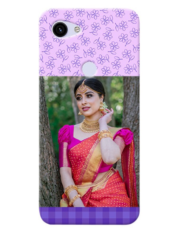 Custom Google Pixel 3A Mobile Cases: Purple Floral Design