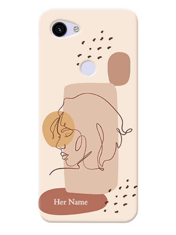 Custom Pixel 3A Custom Phone Covers: Calm Woman line art Design