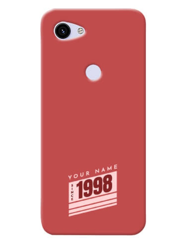 Custom Pixel 3A Phone Back Covers: Red custom year of birth Design